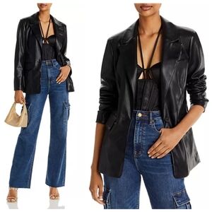 New AQUA x Maeve Reilly Faux Leather Blazer 100% Exclusive Size Medium